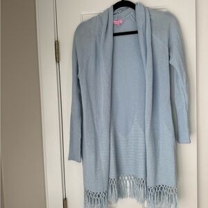 Lilly Pulitzer Light Blue Fringed Women's Sweater